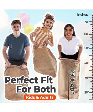 Set of 4 Large Burlap Potato Sack Race Bags 23x40 - Outdoor Lawn Game for Kids & Adults - Easter, 4th of July, Picnic, Family Reunion - Natural Burlap Scent - Pack of 4 - Buy Online on GoSupps.com