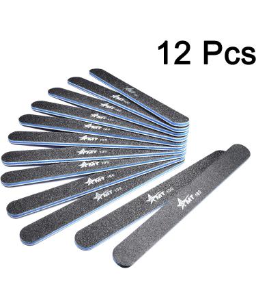 AMT 12 PCS Round Black Nail Files 100/180 Grit - Best Quality Emery Boards for Acrylic Nails - Buy Online on GoSupps.com