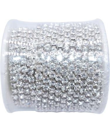 KAOYOO 10 Yards 3MM Crystal Rhinestone Diamond Chain Trim - DIY Crafts & Wedding Decoration - Silver SS12/3.0mm - Buy Online on GoSupps.com