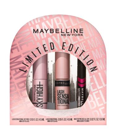 Maybelline New York Holiday Limited Edition Eye Makeup Gift Set Sky High Mascara Lash Sensational Mascara and Master Precise Liquid Eyeliner Minatures 1 Kit Black - Buy Online on GoSupps.com