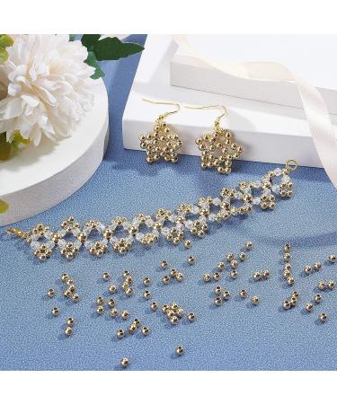 PandaHall 300pcs 4mm 14K Gold Plated Brass Spacer Beads for Jewelry Making - Round Smooth Seamless Loose Metal Beads for Summer Accessories - Buy Online on GoSupps.com