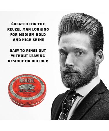 Reuzel Red Water Soluble High Sheen Pomade - No Dry Formula - Keeps High Shine and Strong Hold All Day without Flaking - Easy Rinse Out - Subtle Vanilla Cola Fragrance - Vegan Formula - 113 g Vanilla cola 113 g (Pack of 1) - Buy Online on GoSupps.com