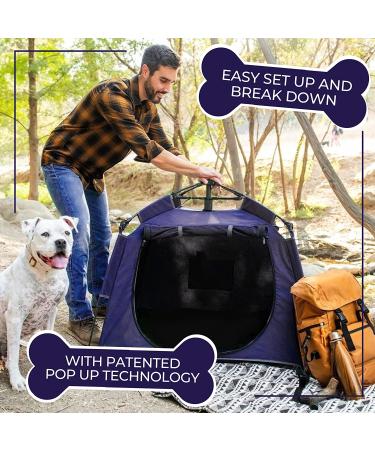 POP 'N GO Pet Playpen - Portable 39 x 33 Dog & Cat Tent Navy | Indoor/Outdoor Pen for Small, Medium, Large Pets - Buy Online on GoSupps.com