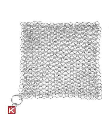 Knapp Made CM Scrubber 6" Small Ring Cast Iron Scrubber - Cast Iron Cleaner for Hard Anodized Cookware, Pre-Seasoned Pans, Dutch Ovens, Iron Pans, Grills and Skillet. Chain Mail Scrubber Cast Iron 6x6 Inch (Pack of 1)