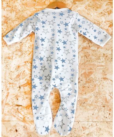 My Auntie Loves Me to The Moon and Back Sleepsuit | 3-6 Months | UK Designed | 100% Cotton | White/Blue Stars - Buy Online on GoSupps.com