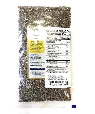 Rani Chia Seeds 3.5oz (100g) - All Natural, Vegan, Gluten Friendly, NON-GMO - Indian Origin - 3.52 Ounce - Buy Online on GoSupps.com