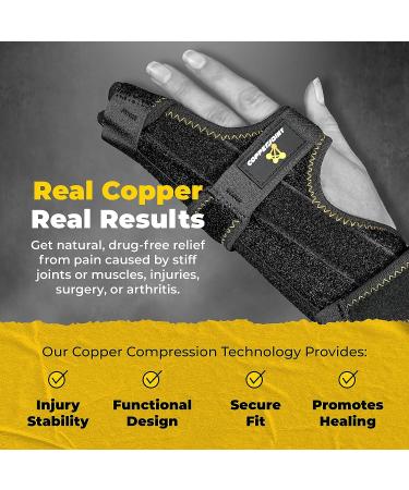 CopperJoint Pinky Finger Splint - Trigger Finger Brace for Middle Metacarpals and Knuckles - One Size Fits All - Buy Online on GoSupps.com