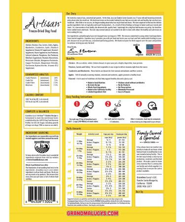 Grandma Lucy's Artisan Chicken Dog Food - Grain-Free, Freeze-Dried | 10lb Bag - Buy Online on GoSupps.com