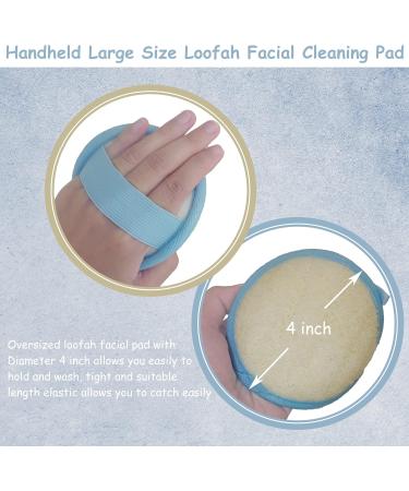 6 Pack Exfoliating Loofah Facial Cleaning Pads - Natural Organic Luffa & Soft Bamboo Terry | Hook & Elastic Hand Strap Scrubber - Buy Online on GoSupps.com