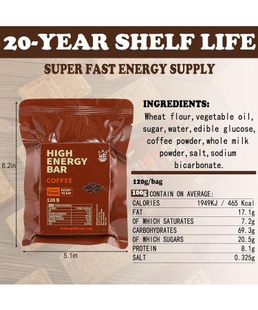 Emergency Ration Bar - 12 Compressed Biscuit Tabs with Coffee Taste | 20-Year Shelf Life | Ideal for Camping Hiking Snowstorms & Earthquakes | 1440g - Buy Online on GoSupps.com