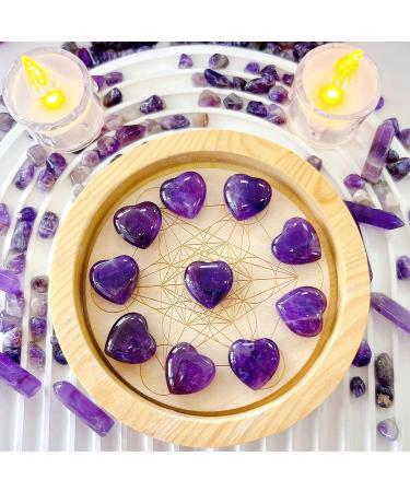 Xiannvxi 10PC Amethyst Heart Stones Set - Best Mom Gifts | Love & Healing Crystal Gemstones for Happiness - Buy Online on GoSupps.com