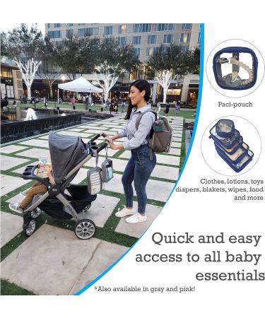 Llama Bella Navy 5pc Diaper Bag Organizer Set with Clear Pouches, Straps, and Pacifier Case - Buy Online on GoSupps.com