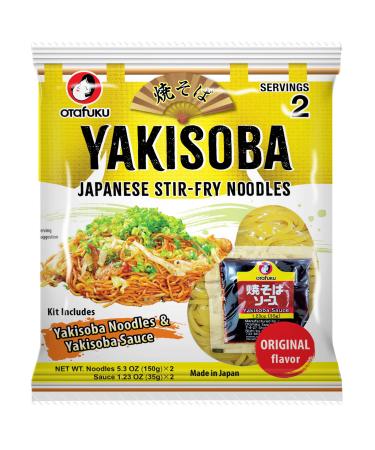 Otafuku Yakisoba Noodles Japanese Stir-Fry Noodles with Yakisoba Sauce, 2 Servings