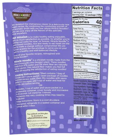 Miracle Noodle Ready-to-Eat Pho Meal | Healthy 0.43 lb Noodle Soup - Buy Online on GoSupps.com