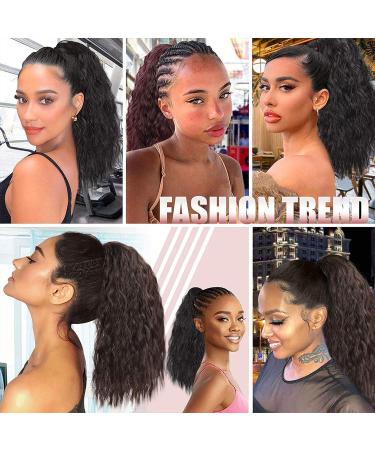 Meiriyfa Short Black Ponytail Extension - Curved Clip-In Heat-Resistant 40cm for Daily Use - Artificial Hair - Buy Online on GoSupps.com