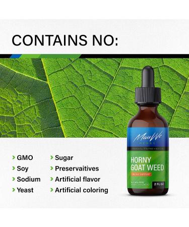 MAUWE HERBS Horny Goat Weed Extract Drops - Organic Epimedium Tincture for Men & Women - 2 fl oz Liquid Supplement - Vegan Formula - Buy Online on GoSupps.com