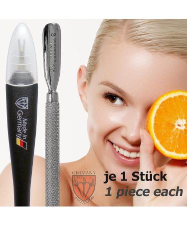 THREE SWORDS Cuticle Knife & Pusher - Premium Quality Cuticle Remover for Perfect Nails | International Shipping Available - Buy Online on GoSupps.com