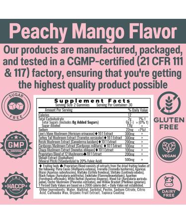 Sugar-Free Shilajit Mushroom Complex Gummies Mushrooms Extract w. Lion's Lions Mane Reishi Turkey-Tail Cordyceps Shiitake Chaga Maitake Lionsmane Tincture Tea Powder Capsules Supplement Organic - Buy Online on GoSupps.com