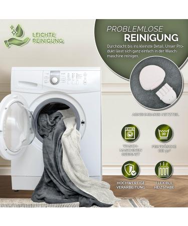 Sinnlein Electric Heating Ceiling Blanket 180x130cm - T V S d GS Checked 9 Temperature Levels Automatic Switch-Off Digital Timer Display - Ideal for Bed & Sofa - Dark Gray - Buy Online on GoSupps.com