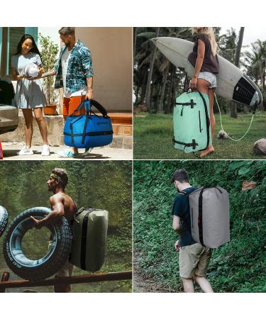 MIER Large Waterproof Duffel Bag Rolltop Dry Backpack Duffle Bags for Kayaking Rafting Boating Swimming Camping Travel Gym Beach 60L/80L Dark Green 60L - Buy Online on GoSupps.com