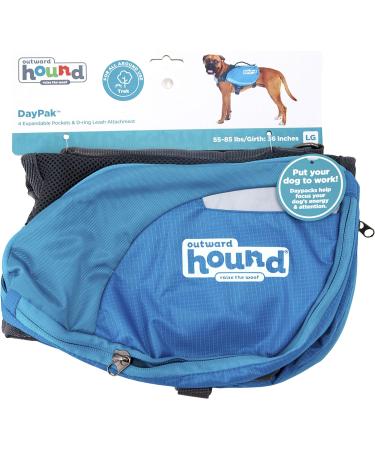 Kyjen Outward Hound DayPak Dog Backpack - Adjustable Saddlebag Style Size L Blue | International Shipping Available - Buy Online on GoSupps.com