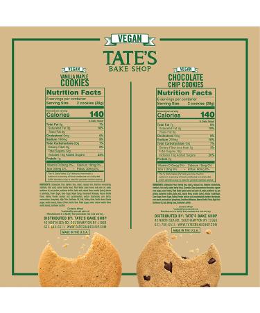 Tate's Bake Shop Vegan Cookie Variety Pack - 6 oz Bags (Vegan Chocolate Chip & Vanilla Maple Cookies) - Buy Online on GoSupps.com