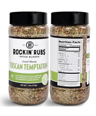 Tuscan Temptation Italian Seasoning 7.5 oz - Gluten-Free Blend of Herbs & Spices for Pasta, Pizza, Meatballs & More by Rockin Rubs - Buy Online on GoSupps.com