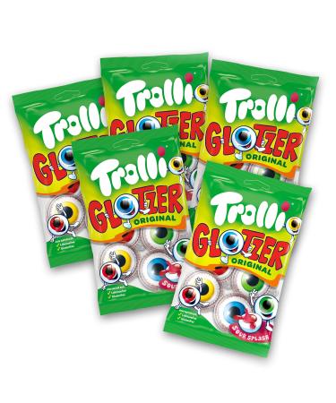 Trolli Glotzer Pack 5x4 Yeux en g latine acidul s avec c ur liquide Friandises cultes pour Halloween & f tes Sans lactose sans gluten Avec autocollant Sweet Buddies Small