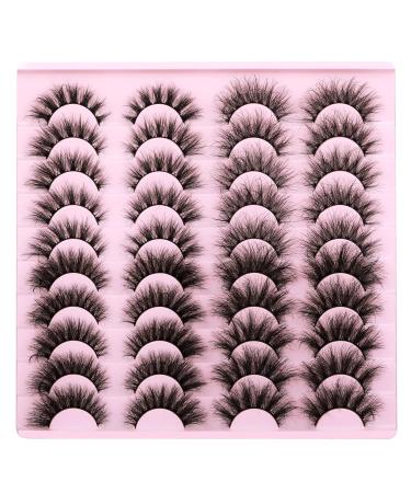 GVEFETIEE Wispy 20MM Long Dramatic False Eyelashes - 20 Pairs Fluffy Volume Mink Lashes, 4 Styles, Reusable Handmade Soft Faux Mink Eye Lashes Pack - A-Wanda - Buy Online on GoSupps.com