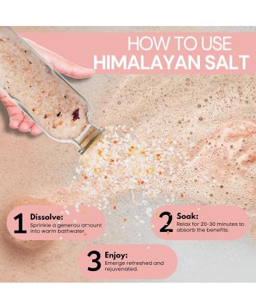 Rose Himalayan Bath Salt 300g - Luxurious Relaxation & Skin Care | Soothing Pink Himalayan Salt Infused with Rose Petals - Buy Online on GoSupps.com