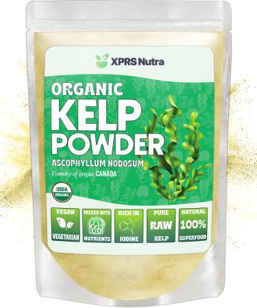 XPRS Nutra Organic Kelp Powder (Ascophyllum Nodosum) - Seaweed Powder Rich in Iodine Immune Vitamins and Minerals - Food Grade Sea Kelp Supplement Vegan Superfood for Skin Care (4 oz) 4 Ounce (Pack of 1)