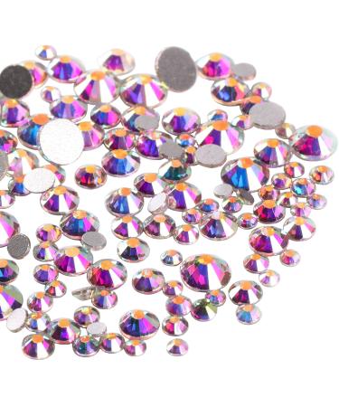 Jollin 3456pcs Flatback Rhinestones Glass Charms Diamantes Gems Stones for Nail Art 6 Size ss4ss12 Crystal AB