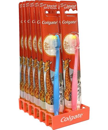 Colgate Kids Toothbrush 2+ Years | Extra Soft Bristles | Assorted Colors | 12 Pack - Buy Online on GoSupps.com
