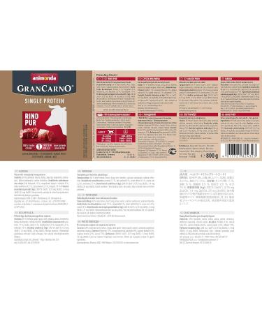 Animonda Gran Carno Superfoods Wet Dog Food for Adults - Pure Beef 6 x 800g - Buy Online on GoSupps.com