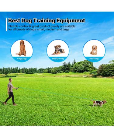 Loutep Reflective Training Lines for Dogs | Extra Long Leash in Light Green | 3m to 30m | Strong Nylon Rope with Padded Handle | Perfect for Large Medium & Small Breeds - International Shipping Available - Buy Online on GoSupps.com