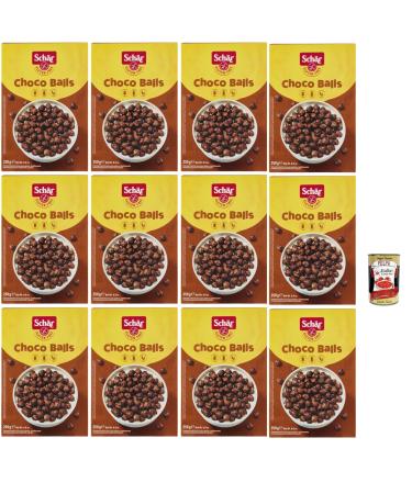 Schar Choco Balls Crispy Cocoa Cereals Gluten and Lactose Free (gluten and lactose free), crispy cocoa without gluten or lactose, 12 x 250 g + Italian Gourmet pulp 400 g