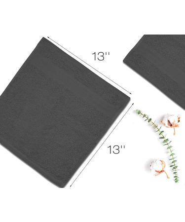 Softolle Premium Wash Cloths - Pack of 12 Luxury 100% Combed Ring Spun Cotton Face Towels - Ultra Soft & Highly Absorbent - 13 x 13 Inches - Grey - Buy Online on GoSupps.com