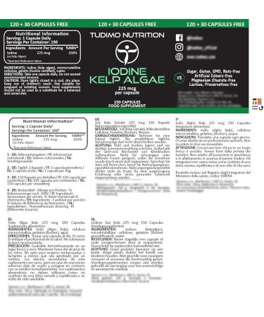 Buy 8 Pack Iodine Kelp Algae Extract Capsules 225 mcg - 150 High Dose Iodine Tablets for Fast Resolution | 5 Month Supply - International Shipping Available - Buy Online on GoSupps.com