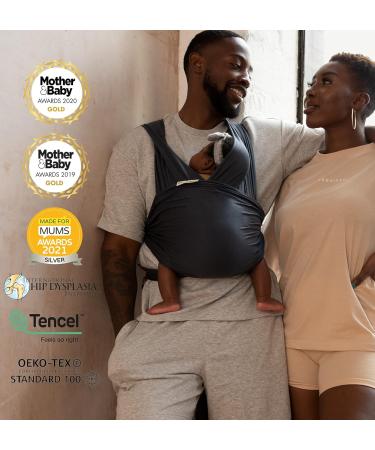 Freerider Co. Stretchy Baby Wrap Carrier | Premium Tencel Fabric | Certified Hip Healthy | Charcoal - Buy Online on GoSupps.com