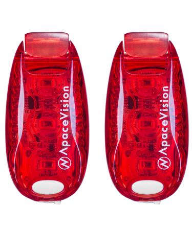 EverLightFX USB Rechargeable LED Safety Light (2 Pack) by Apace - Super Bright Bike Tail Light Works Brilliantly as Running Light for Joggers, Pets, Bicycle Strobe or Rear Clip On Lights Red