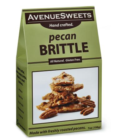 AvenueSweets - Handcrafted Old Fashioned Nut Brittle - 7 oz Box - Pecan