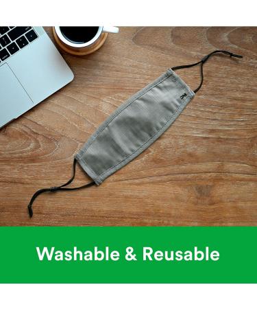 3M Daily Face Mask 5 Pack Gray - Reusable Washable Lightweight Cotton Fabric with Adjustable Ear Loops - Buy Online on GoSupps.com
