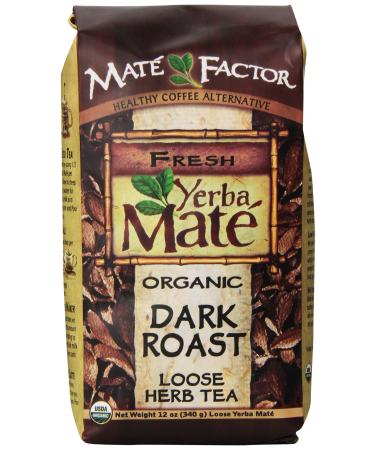 The Mate Factor Yerba Mate Energizing Mate & Grain Beverage, Dark Roast , 12 Ounce 12 Ounce (Pack of 1)
