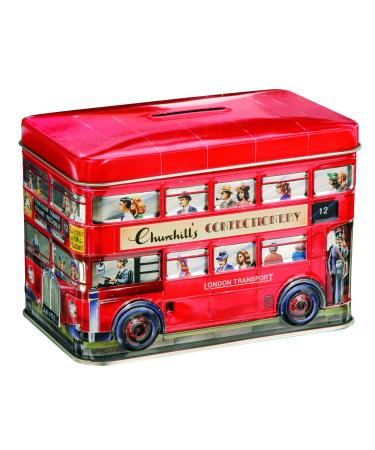 Churchill's Confectionery London Bus Money Box Tin with Toffees 200 g