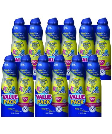 Banana Boat Kids SPF 50 Twin Pack Sunscreen Spray 12 oz - Pack of 6 | Tear-Free, Sting-Free Formula - Buy Online on GoSupps.com