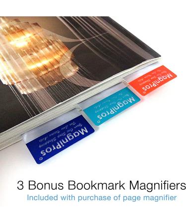 MagniPros Premium 3X Page Magnifying Lens with 3 Bonus Bookmark Magnifiers - Ideal for Reading Small Prints, Low Vision Aids, and Solar Projects - Buy Online on GoSupps.com