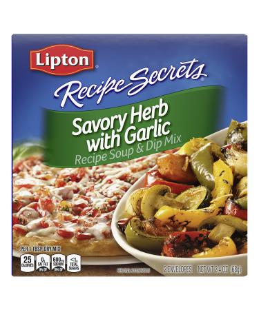 Lipton Recipe Secrets Soup and Dip Mix For a Delicious Meal Savory Herb with Garlic Great With Your Favorite Recipes, Dip or Soup Mix 2.4 Ounce (Pack of 12) 2.4 Ounce (Pack of 12) Savory Herb with Garlic