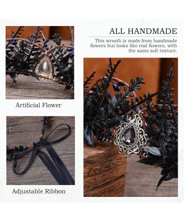 MOSTORY Handmade Black Crown for Men Gothic Tiara Headband King s Fairy Headpiece Royal Prince Dark Crown for Drama Cosplay Mardi Gras Carnival Wedding Medieval Costume Hair Accessory - Buy Online on GoSupps.com
