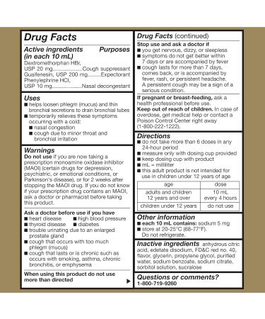 GoodSense Tussin Cough & Cold Wild Cherry 4 Fl Oz - Multi-Symptom Cold Medicine - Buy Online on GoSupps.com