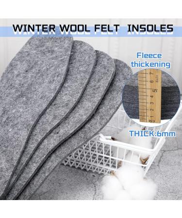 Janmercy Wool Felt Insoles - 5 Pairs Warm Shoe Inserts for Men & Women - Gray (Men's 9/Women's 10) - Best Comfort & Support - Buy Online on GoSupps.com